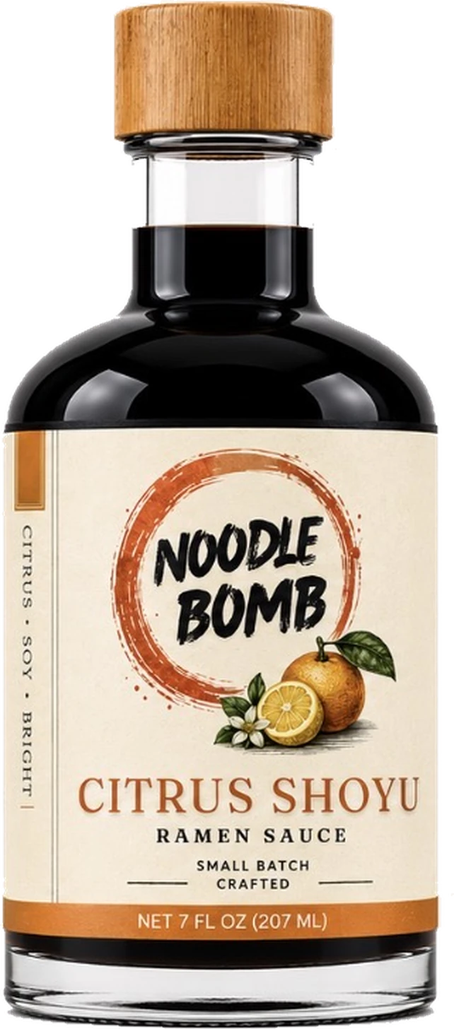 NoodleBomb Citrus Shoyu ramen sauce bottle