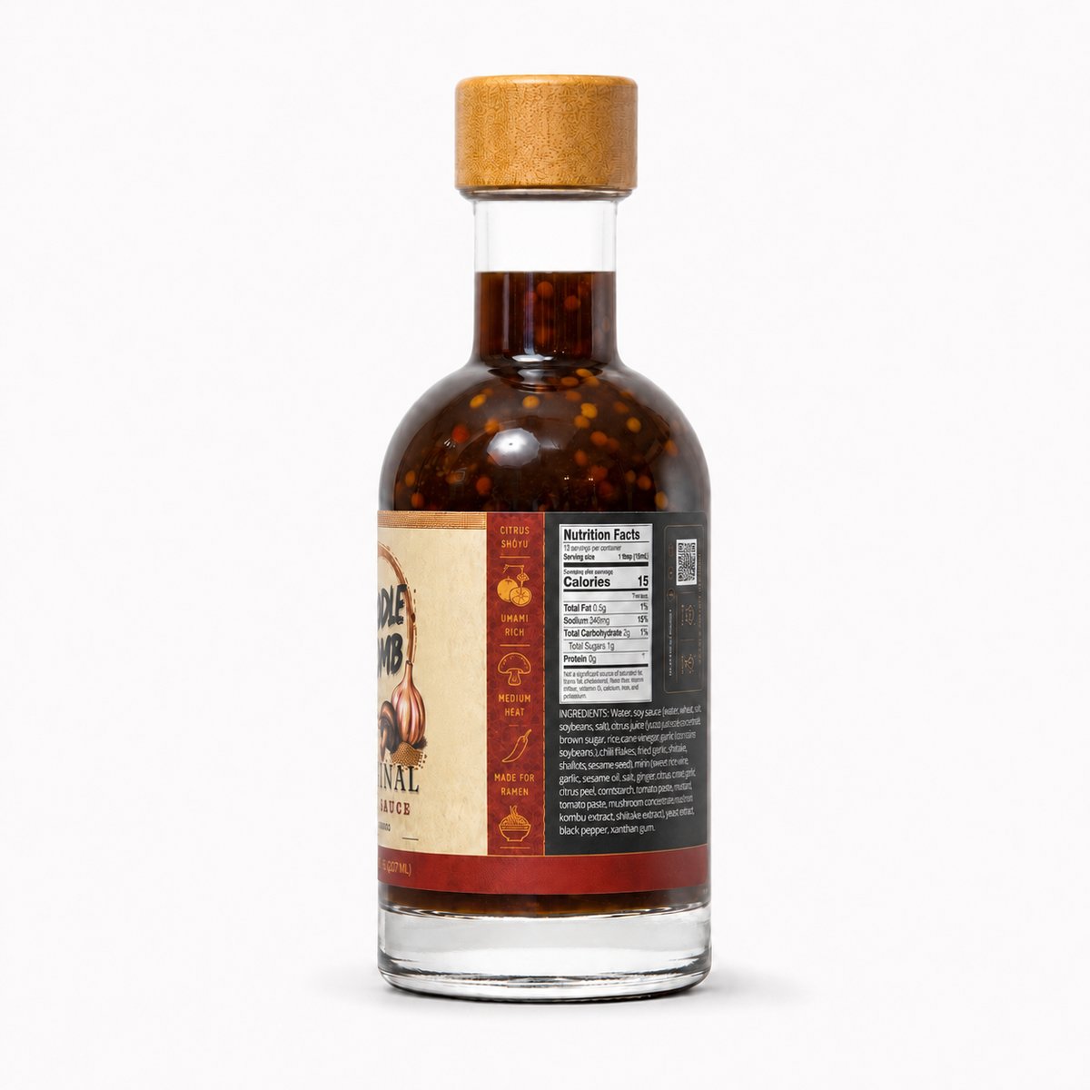 NoodleBomb Original &mdash; back label with ingredients and nutrition