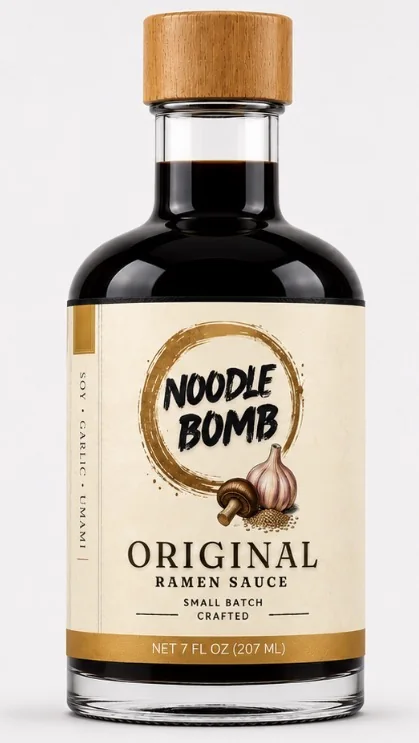 NoodleBomb Original bottle, front label