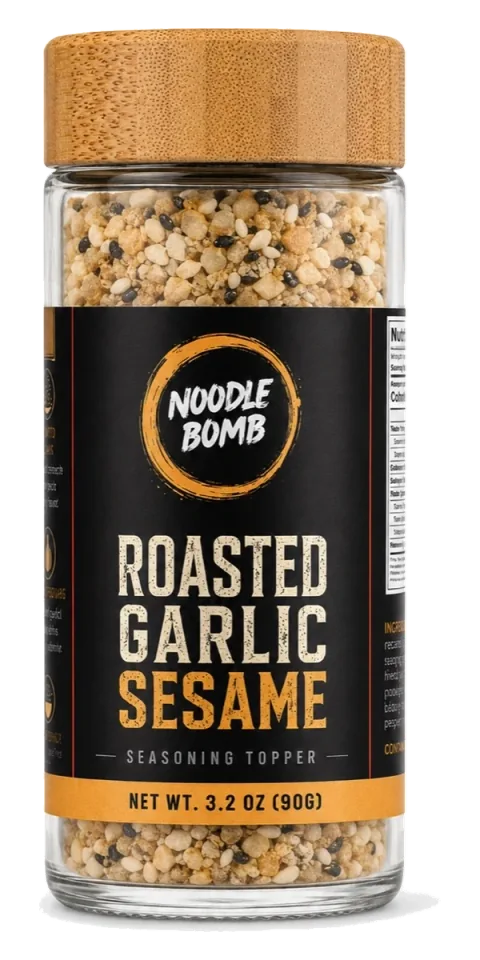 NoodleBomb Roasted Garlic Sesame dry blend jar