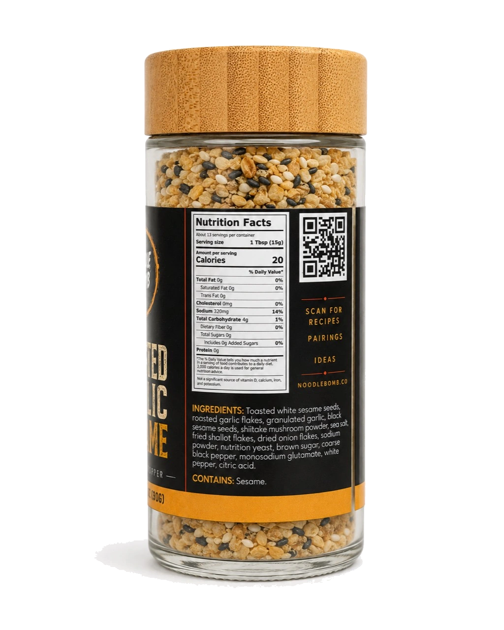 Roasted Garlic Sesame back label
