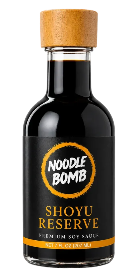 NoodleBomb Shoyu Reserve soy sauce bottle