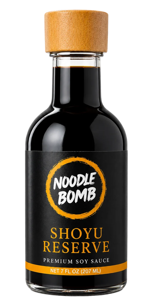 NoodleBomb Shoyu Reserve soy sauce bottle