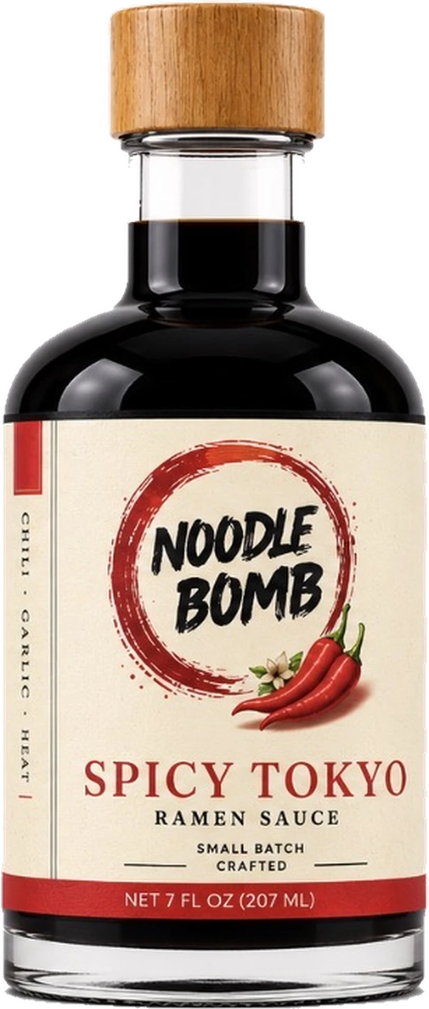 NoodleBomb Spicy Tokyo ramen sauce bottle